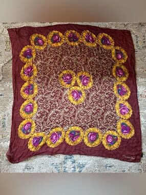 100% silk Christian Dior Square Scarf